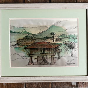 Boceto "Horreo sobre monte" ~ Acuarela (A5)