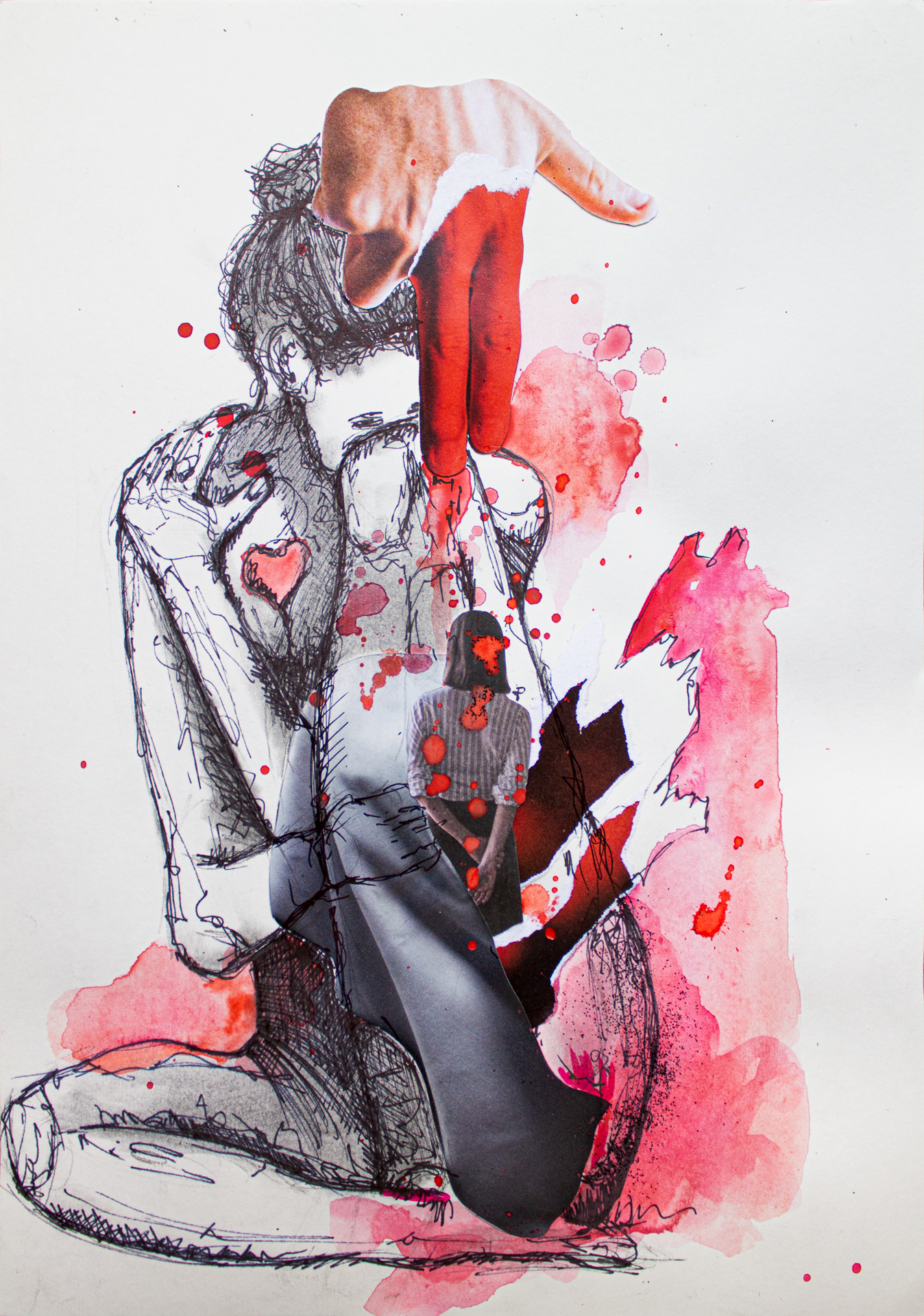 "Violencia y rechazo socia I" ~ Tec. mixta (21 x 40 cm) - Image 2
